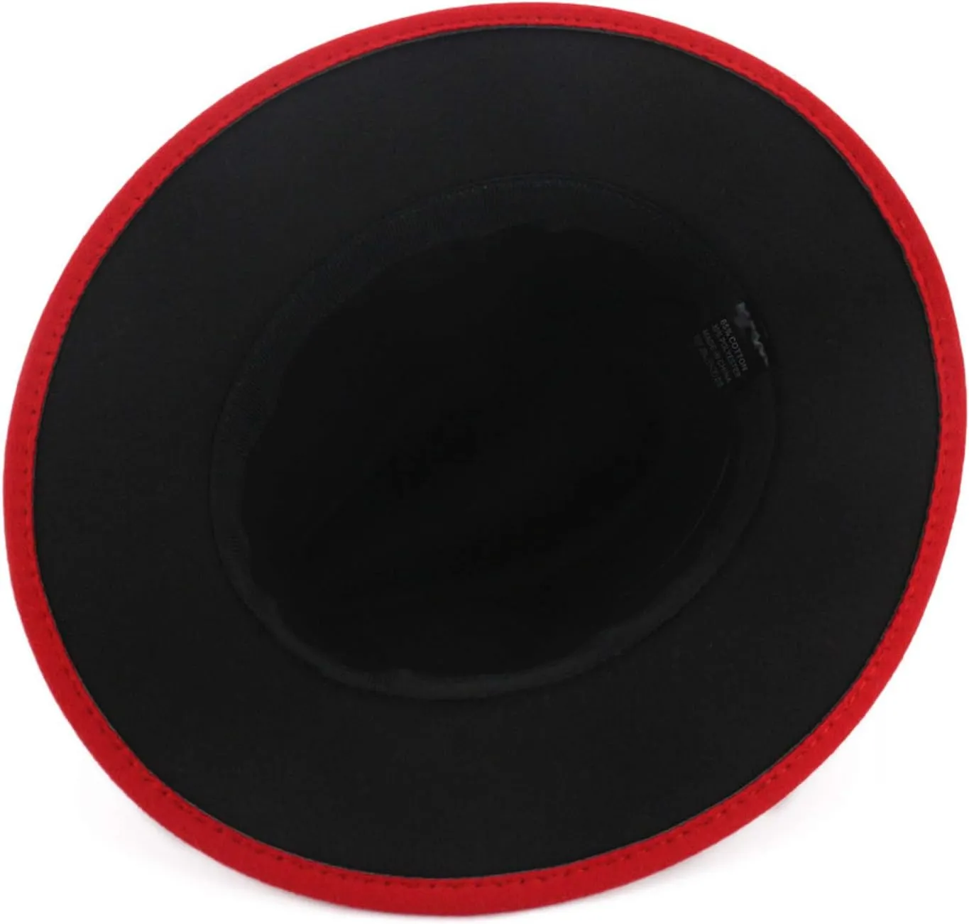 Two Tone Red Bottom Wide Brim Wool Felt Fedora Hat Unisex Floppy Panama Hat Cowboy Cap Sunhat Casual Jazz Hats for Men Women