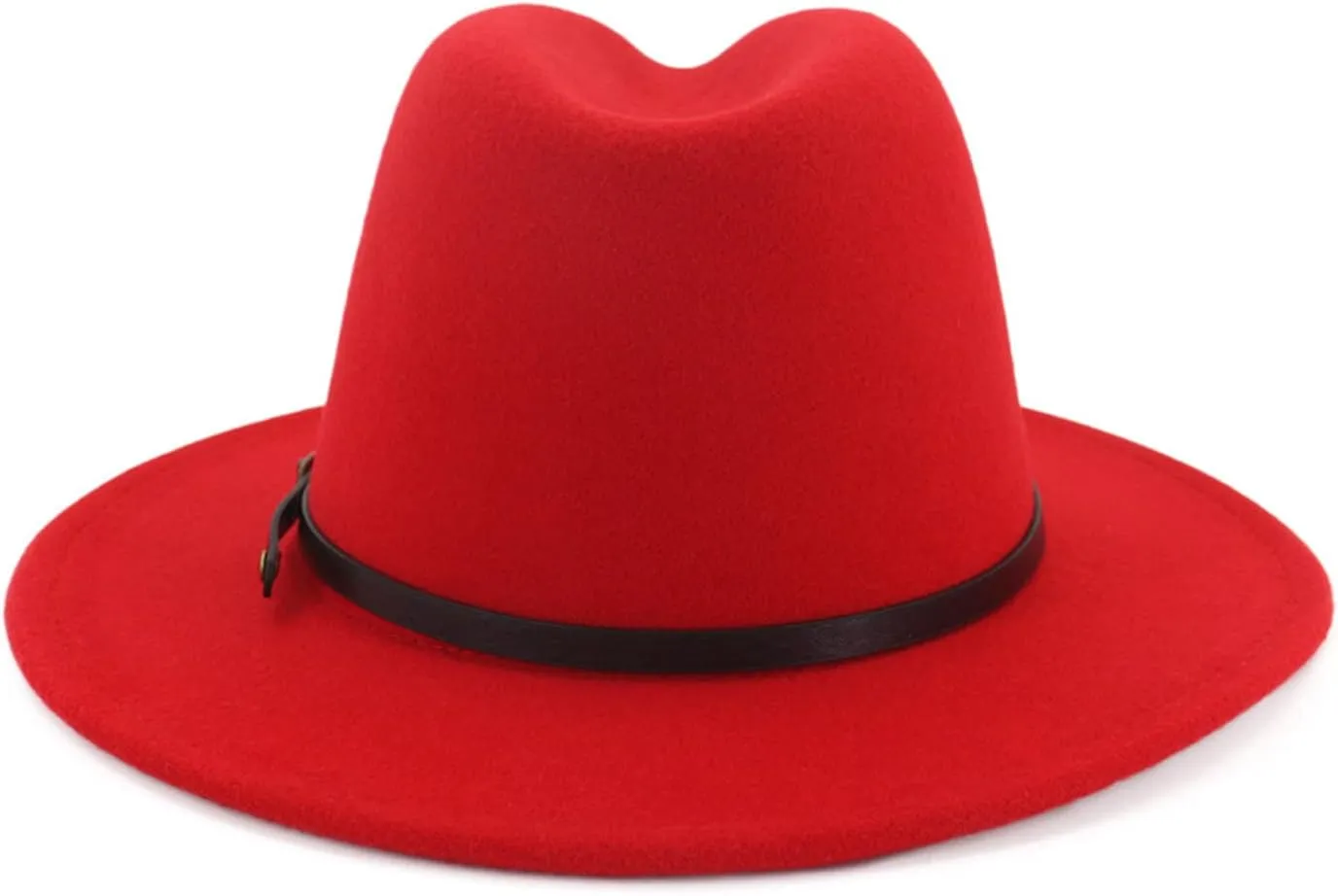 Two Tone Red Bottom Wide Brim Wool Felt Fedora Hat Unisex Floppy Panama Hat Cowboy Cap Sunhat Casual Jazz Hats for Men Women