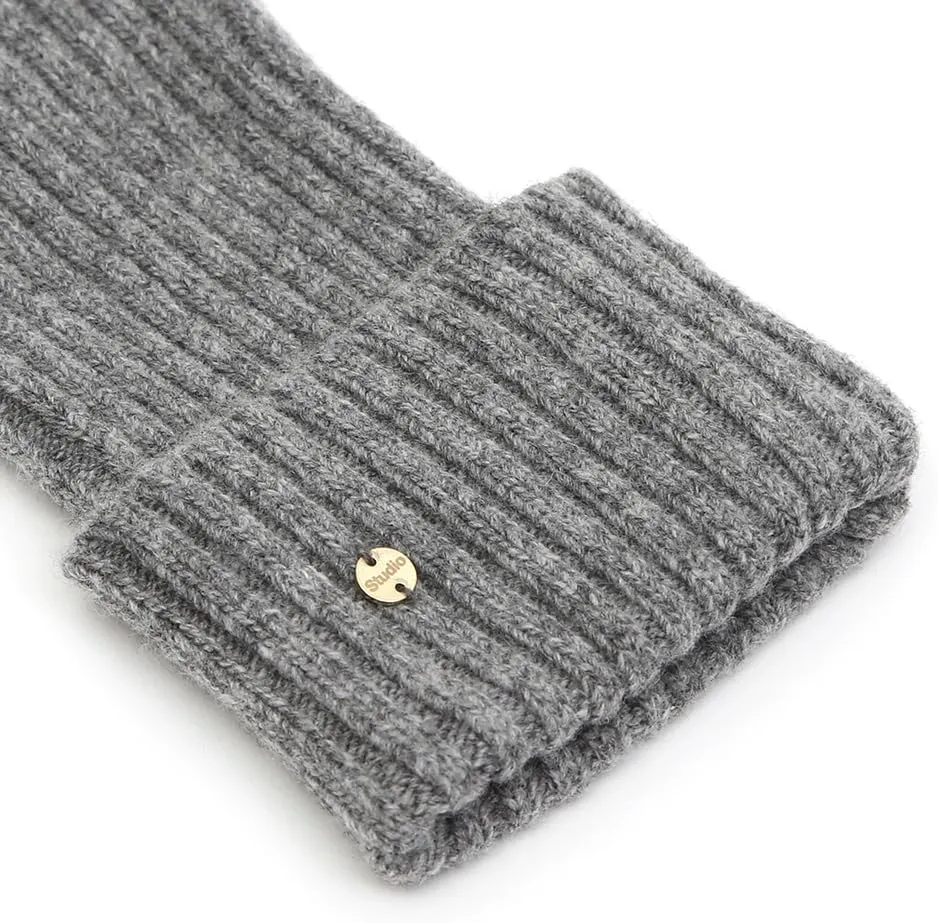 UNDERCONTROL Gold Brass Label Cashmere Blend Soft Warm Knit Touch Screen Fingerless Generous Long Gloves Korea Hand Warmer