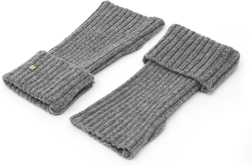 UNDERCONTROL Gold Brass Label Cashmere Blend Soft Warm Knit Touch Screen Fingerless Generous Long Gloves Korea Hand Warmer