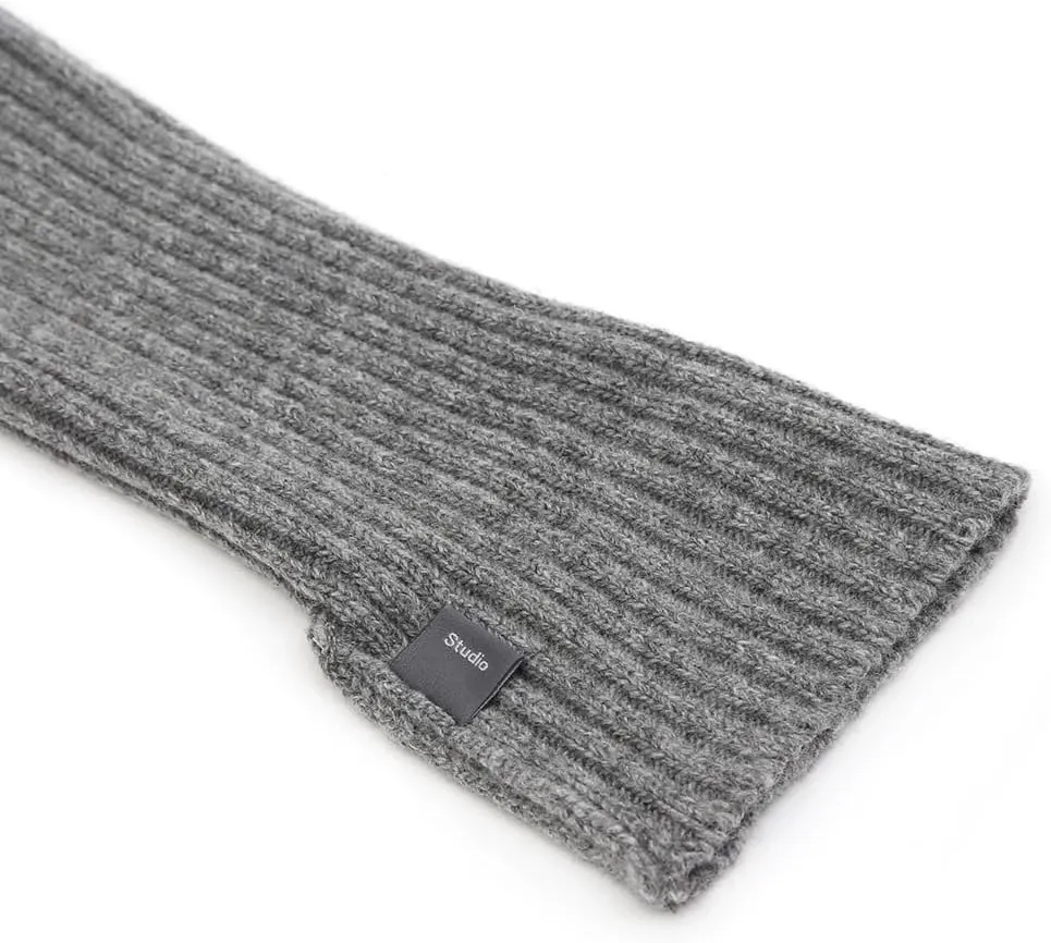 UNDERCONTROL Gold Brass Label Cashmere Blend Soft Warm Knit Touch Screen Fingerless Generous Long Gloves Korea Hand Warmer