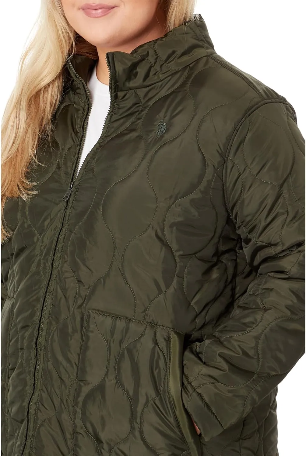U.S. POLO ASSN. Plus Size Onion Quilted Liner Jacket with Elastic Hem