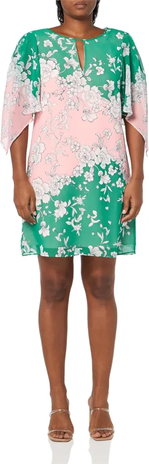 Vince Camuto Women's Printed Chiffon Halter High Low Dress