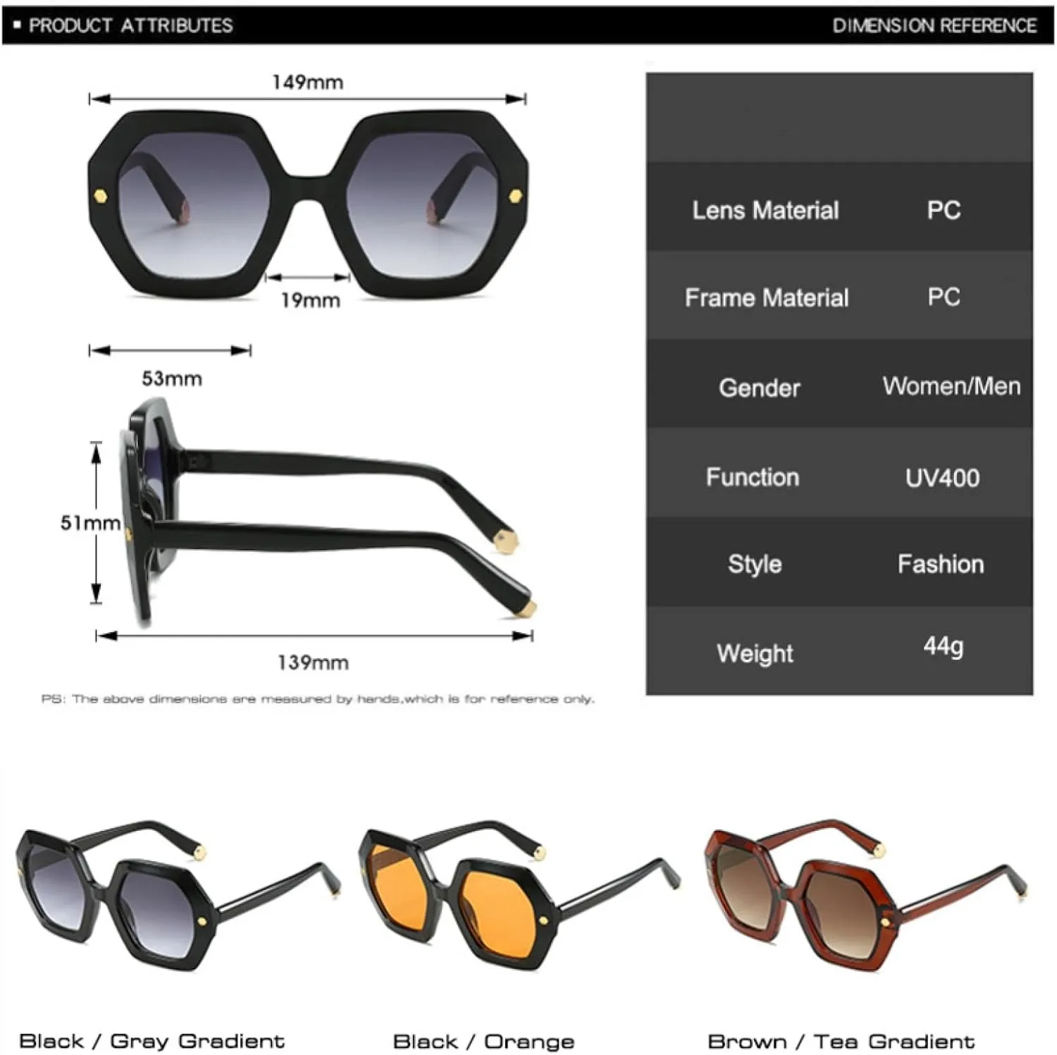 Vintage Polygon Sunglasses for Women Fashion Metal Rivets Uv400 Trending Men Gradient