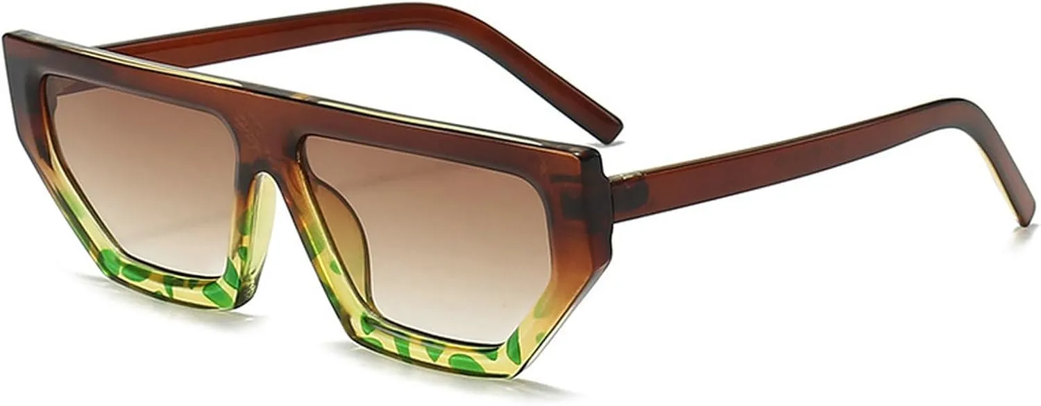 Vintage Square Sunglasses for Women Men Cat Eye Sunglasses Thick Frame Eyewear Female Fashion Polygon Sun Glasses
