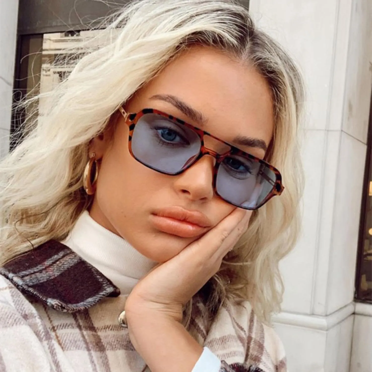 Vintage Sunglasses for Women Men Luxury Small Rectangle Female