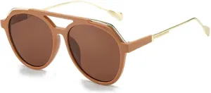 Vintage Sunglasses Gradient Lenses, Fashionable Glasses Double Bridge Glasses Metal for Men Women