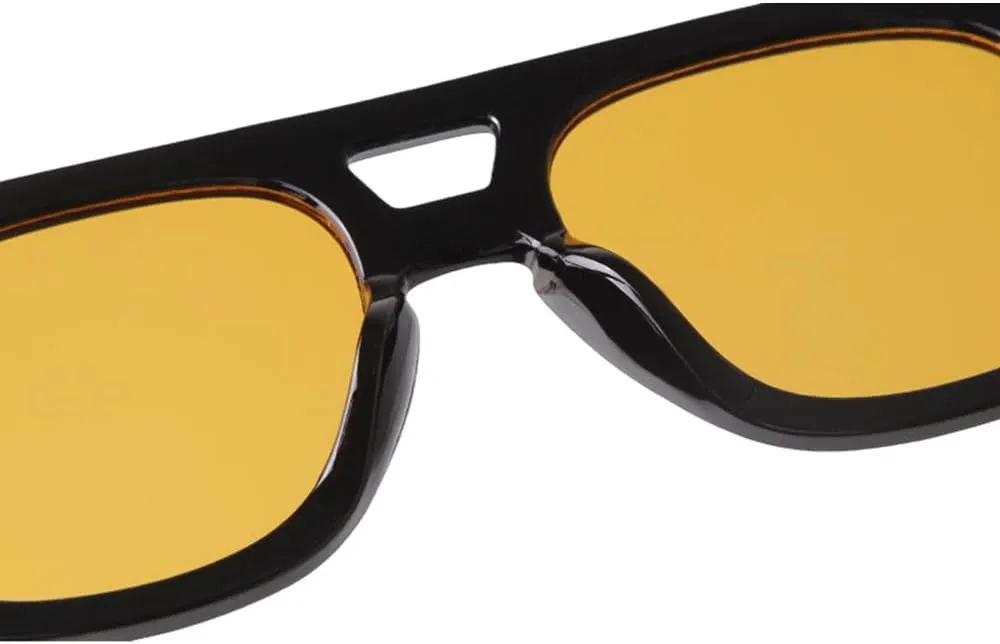Vintage Tortoiseshell Blue Sunglasses Women Men Fashion Double Bridge Orange Lens Sun Glasses UV