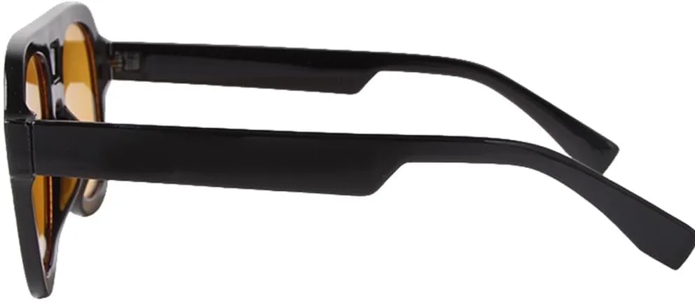 Vintage Tortoiseshell Blue Sunglasses Women Men Fashion Double Bridge Orange Lens Sun Glasses UV