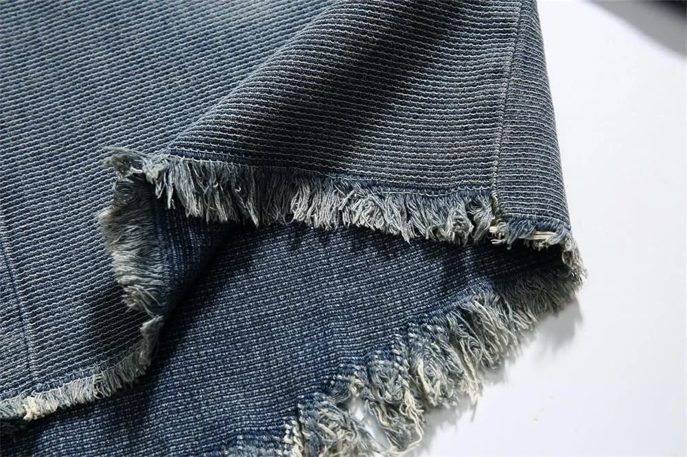Vsadsau Vintage Washed Denim Shirt Jacket Turn Down Collar Couple Jackets For Men And Women Youth Coats