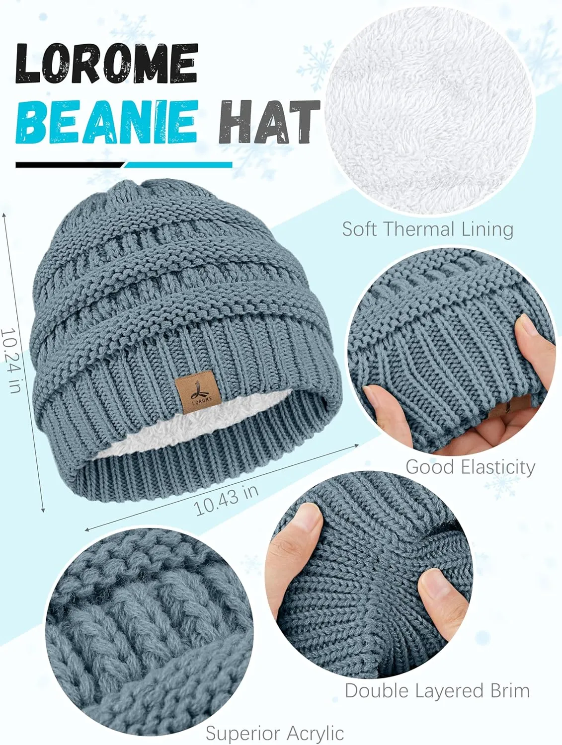 Warm Fleece Knit Winter Hat, Scarf & Touch Screen Gloves Set - Unisex Adult Winter Gifts