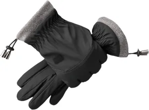 Warm Pu Mittens with Touch Screen Fingers Thickened Soft Ski Mittens with Warm Lining Unisex Winter Glove for Cycling Running Comfortable