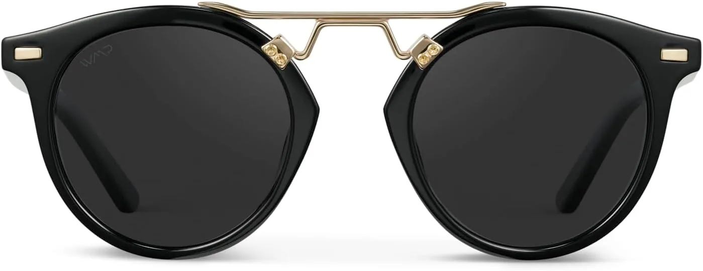 WearMe Pro - Women's Polarized, Round Retro, Double-Bridge Vintage Sunglasses