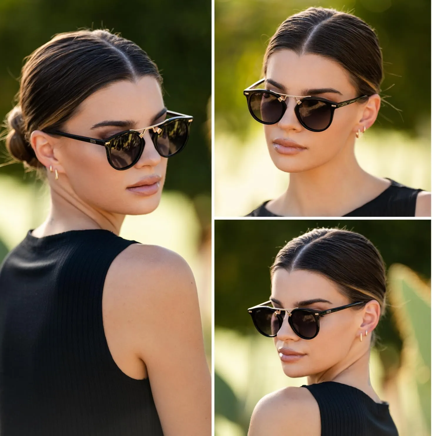 WearMe Pro - Women's Polarized, Round Retro, Double-Bridge Vintage Sunglasses