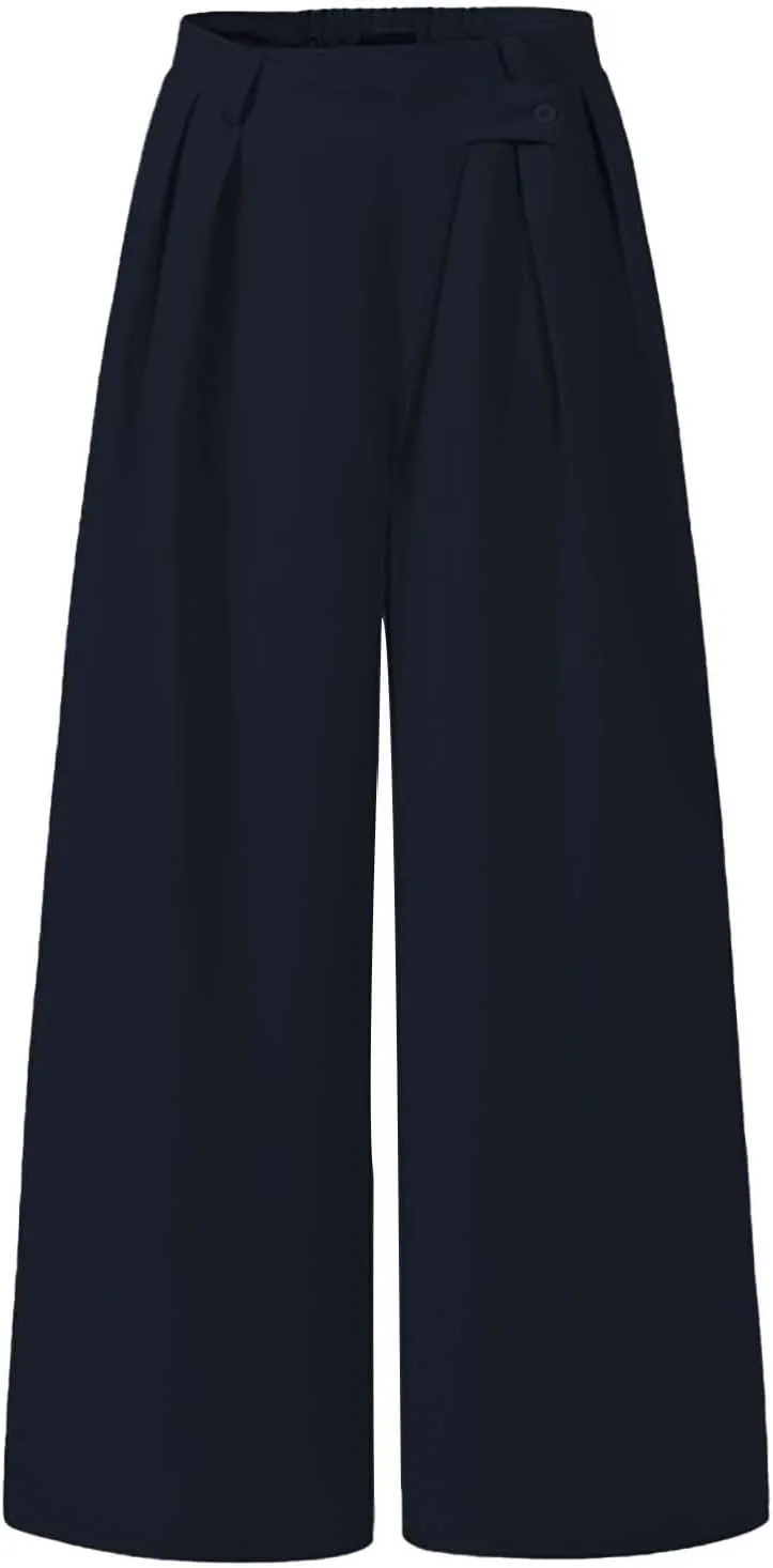 Wide Leg Athletic Fit Lounge Print Wide Leg Joggers Elastic High Waist Pants with Pockets Fleece Lined Joggers Baggy
