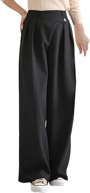 Wide Leg Athletic Fit Lounge Print Wide Leg Joggers Elastic High Waist Pants with Pockets Fleece Lined Joggers Baggy