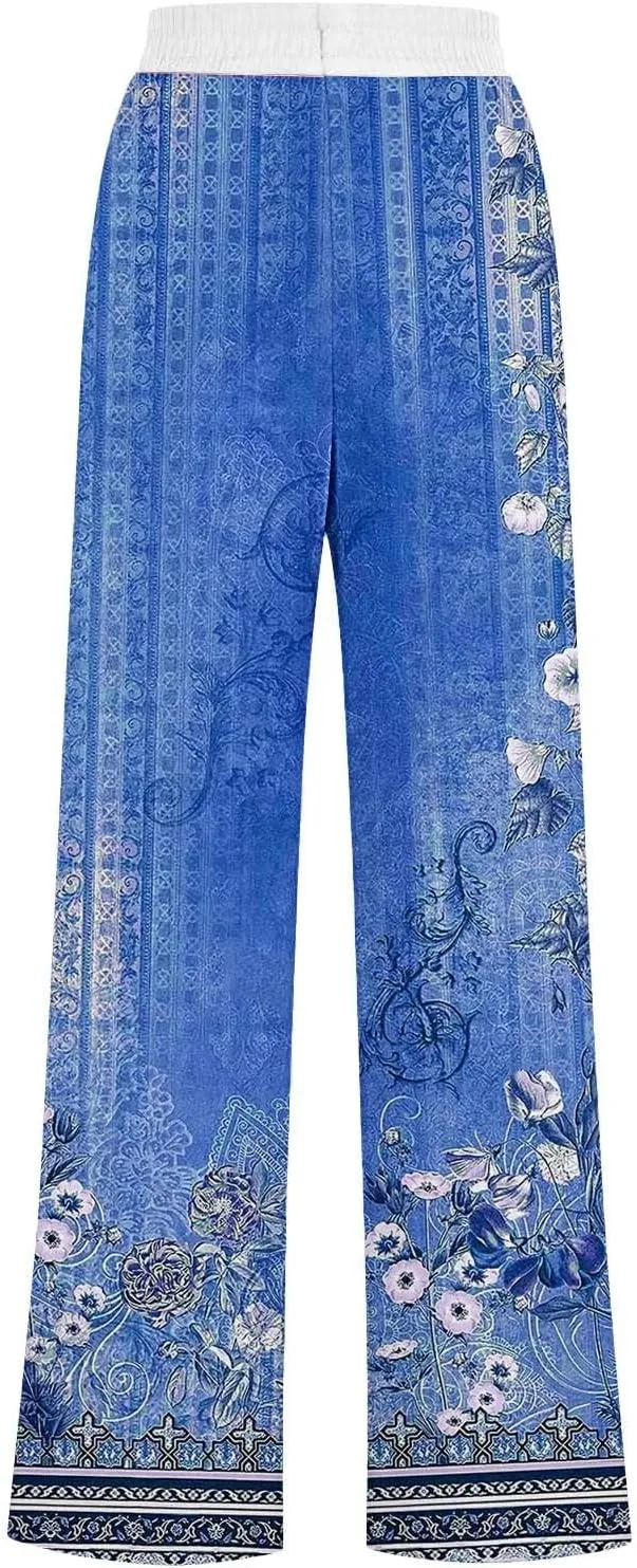 Wide Leg Baggy Pants Fashion Lacing Solid Color Waist Waist Wide Leg Casual Pants Fleece Joggers Womens Wide Leg