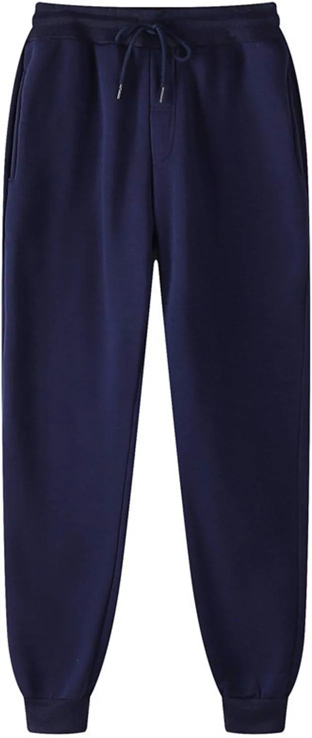 Wide Leg Sweatpants for Women Baggy High Waisted Drawstring Jogger Pants Fleece Lined Workout Joggers with Pockets