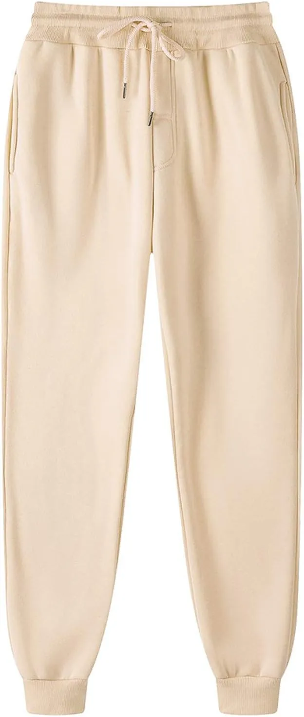 Wide Leg Sweatpants for Women Baggy High Waisted Drawstring Jogger Pants Fleece Lined Workout Joggers with Pockets