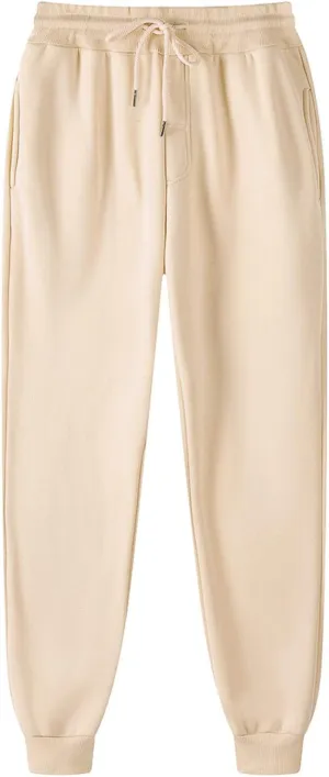 Wide Leg Sweatpants for Women Baggy High Waisted Drawstring Jogger Pants Fleece Lined Workout Joggers with Pockets