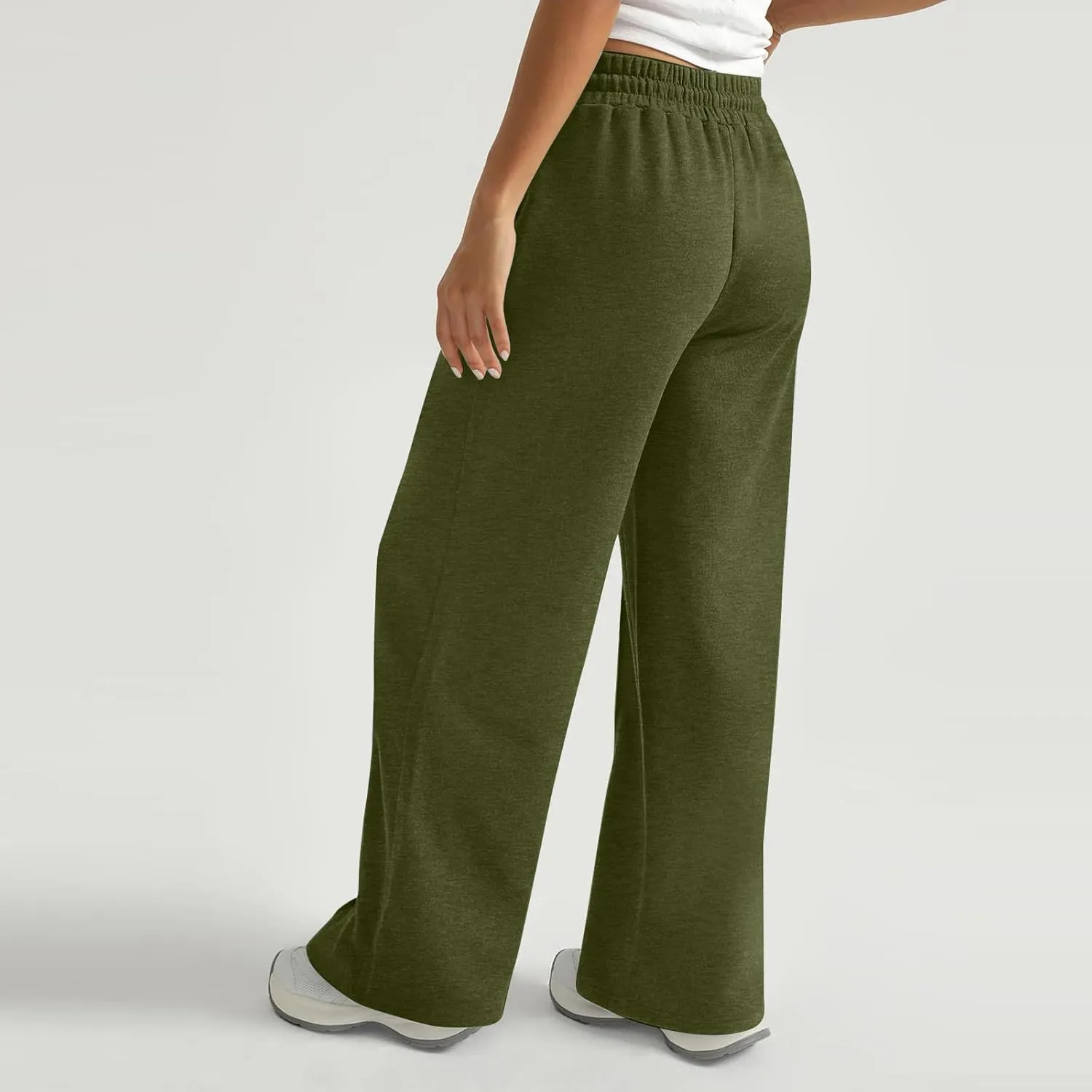 Wide Leg Sweatpants Women Baggy Drawstring High Waisted Flare Pants Y2K Lightweight Joggers with Pockets