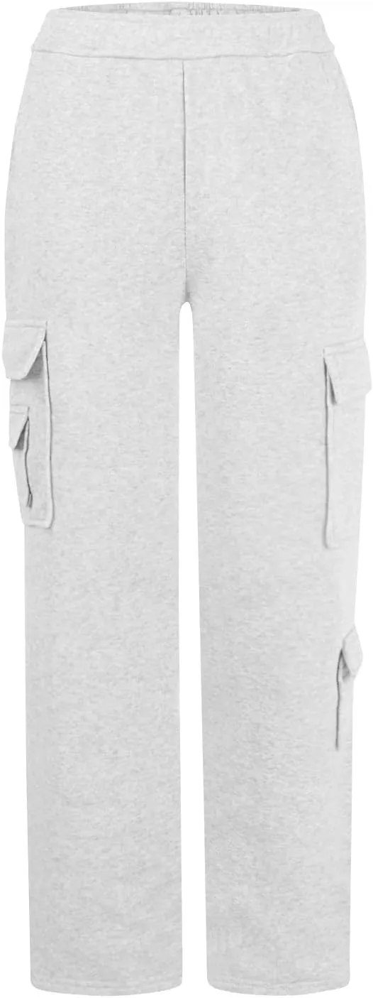 Wide Leg Sweatpants Women Baggy High Waisted Cargo Pants Casual Comfy Workout Lounge Pants with Pockets