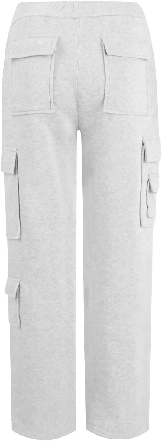 Wide Leg Sweatpants Women Baggy High Waisted Cargo Pants Casual Comfy Workout Lounge Pants with Pockets