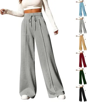 Wide Leg Sweatpants Women Casual Lightweight Drawstring High Waisted Joggers Baggy Soft Lounge Pants with Pockets