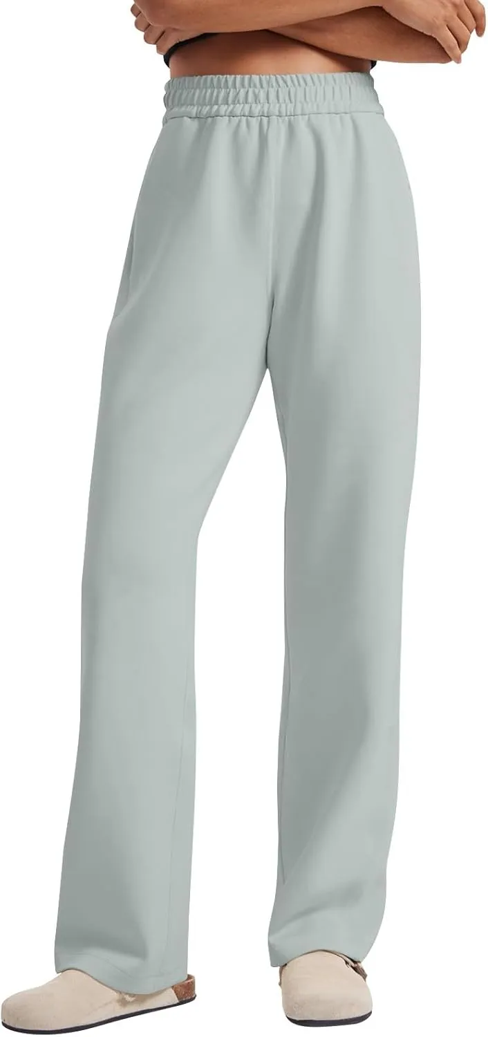Wide Leg Sweatpants Women Modal Drawstring High Waisted Lounge Pants Travel Casual Sweat Pants with Pockets