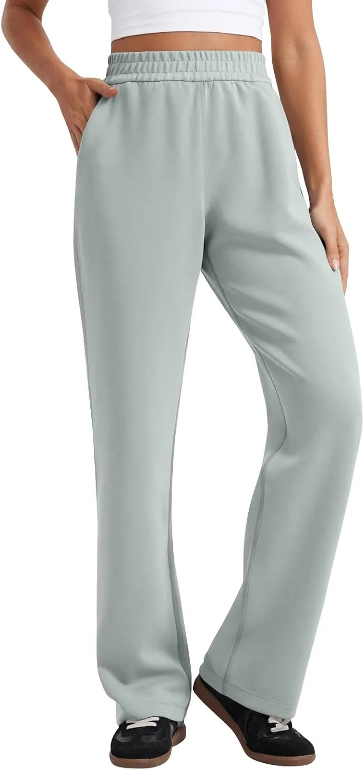 Wide Leg Sweatpants Women Modal Drawstring High Waisted Lounge Pants Travel Casual Sweat Pants with Pockets