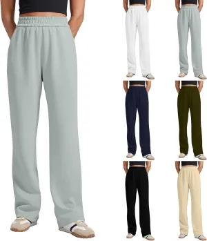 Wide Leg Sweatpants Women Modal Drawstring High Waisted Lounge Pants Travel Casual Sweat Pants with Pockets