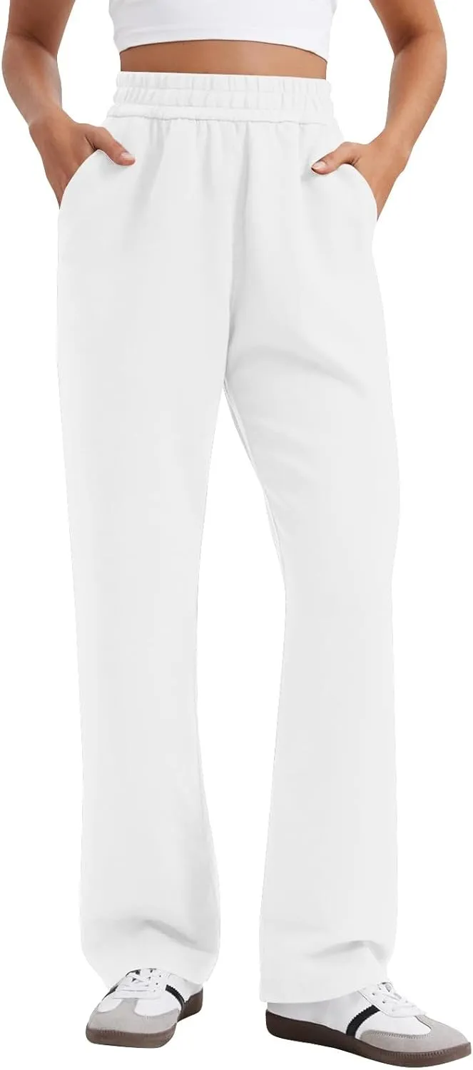 Wide Leg Sweatpants Women Modal Drawstring High Waisted Lounge Pants Travel Casual Sweat Pants with Pockets