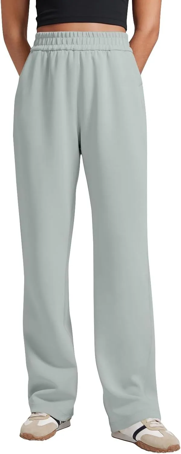 Wide Leg Sweatpants Women Modal Drawstring High Waisted Lounge Pants Travel Casual Sweat Pants with Pockets