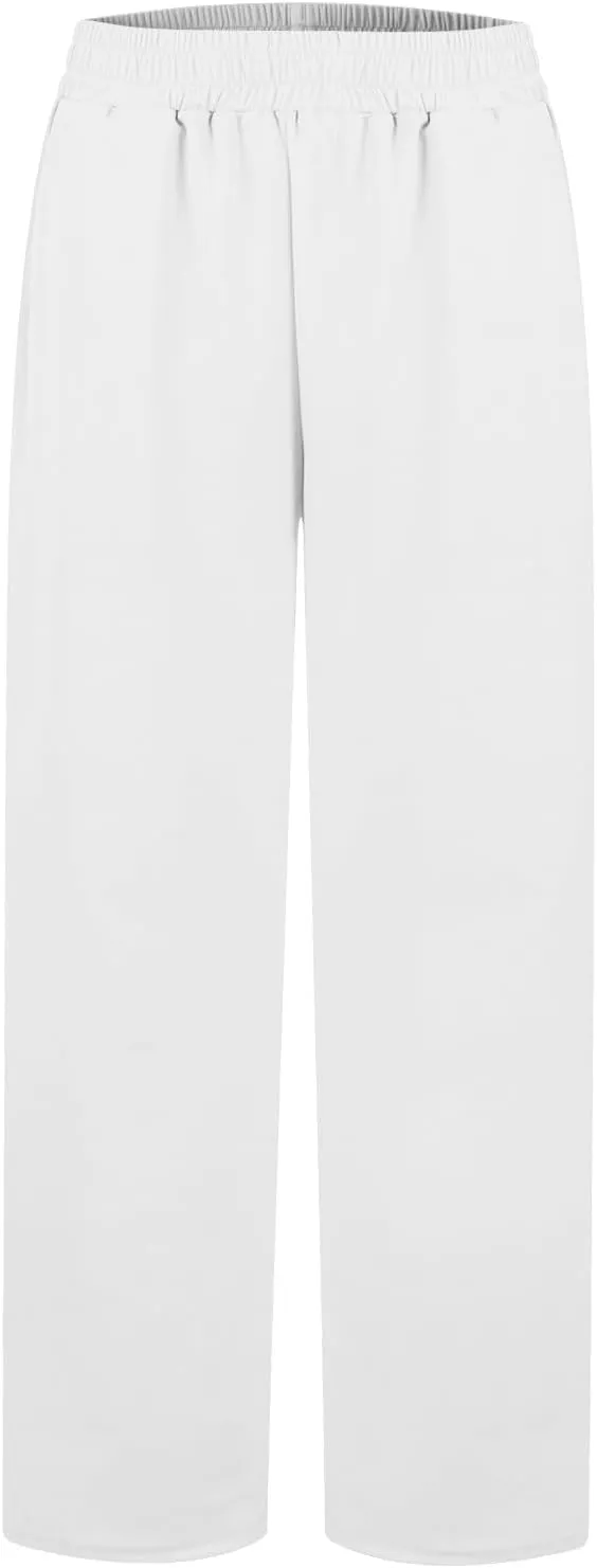 Wide Leg Sweatpants Women Modal Drawstring High Waisted Lounge Pants Travel Casual Sweat Pants with Pockets