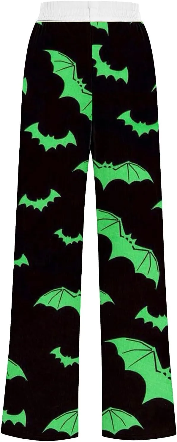 Women Halloween Trendy Sweatpants for Wide Leg Cotton Linen Explosion Loose Trousers Womens Wide Leg Sweatpants