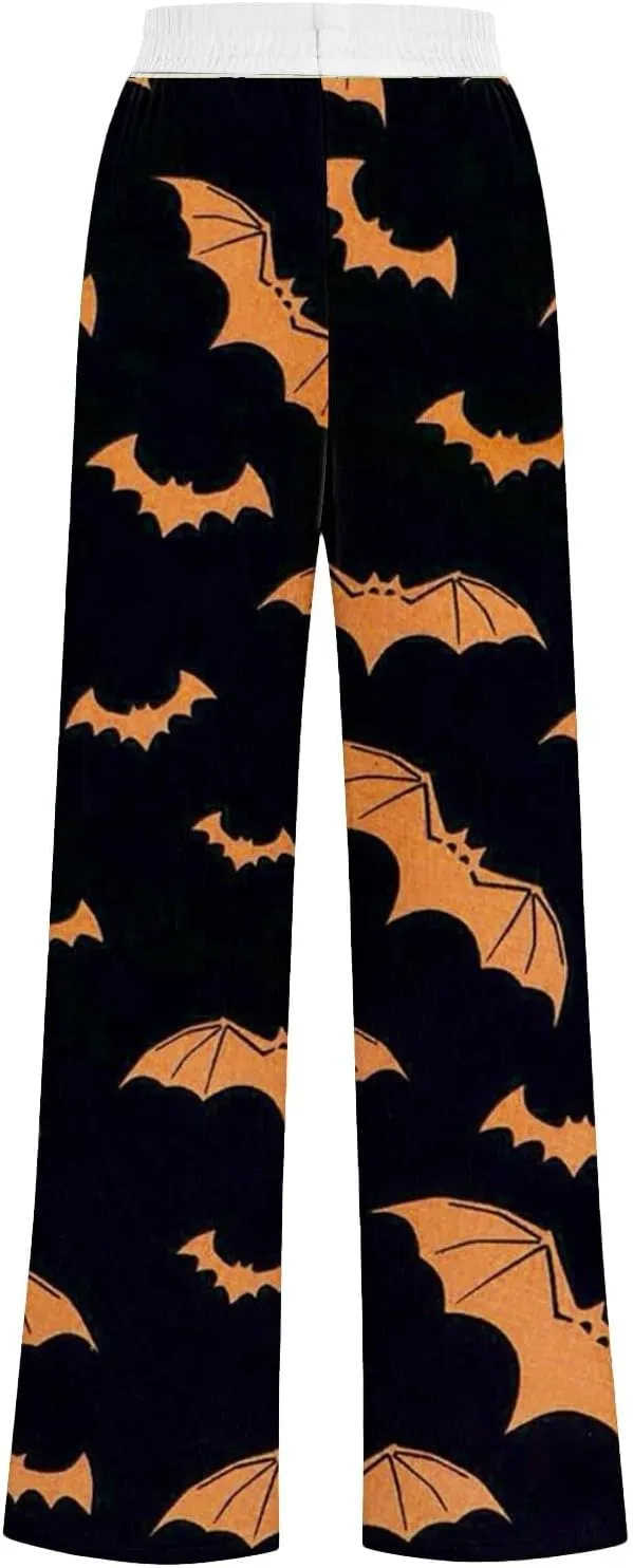 Women Halloween Trendy Sweatpants for Wide Leg Cotton Linen Explosion Loose Trousers Womens Wide Leg Sweatpants