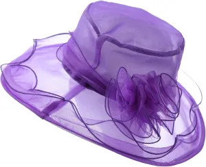 Women Lace Solid Retro Church Hats Wedding Tea Fascinator Hat Bridal Short Brim Roll up Sun Hat Sunshade Hat Fedora