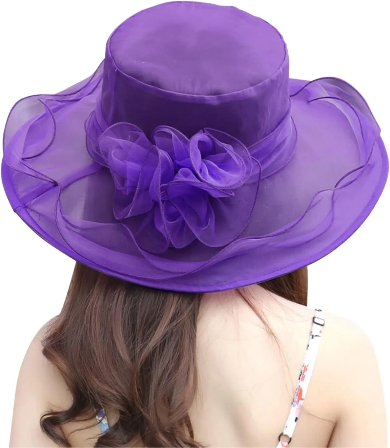 Women Lace Solid Retro Church Hats Wedding Tea Fascinator Hat Bridal Short Brim Roll up Sun Hat Sunshade Hat Fedora