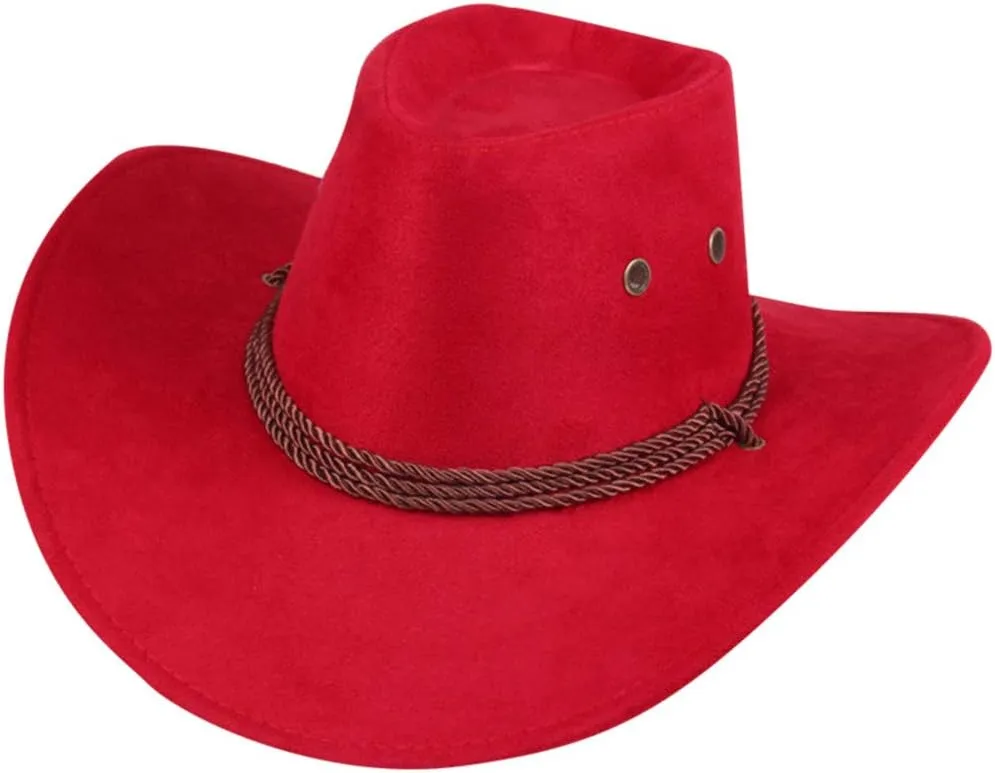Women Men Western Cowboy Hats Unisex Adult Wide Brim Outdoor Sun Hat Western Party Western Style Wide Brim Cowboy Hat