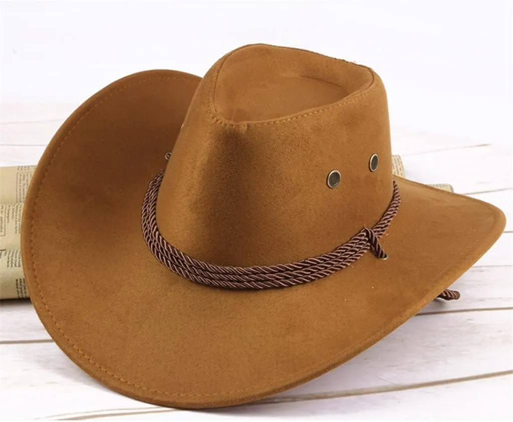 Women Men Western Cowboy Hats Unisex Adult Wide Brim Outdoor Sun Hat Western Party Western Style Wide Brim Cowboy Hat