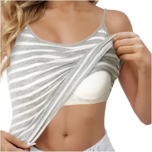 Women Sleeveless Vest Top 2025 Sexy Spaghetti Strap Tank Yoga Workout Backless Underwear Built in Bra Vest Top