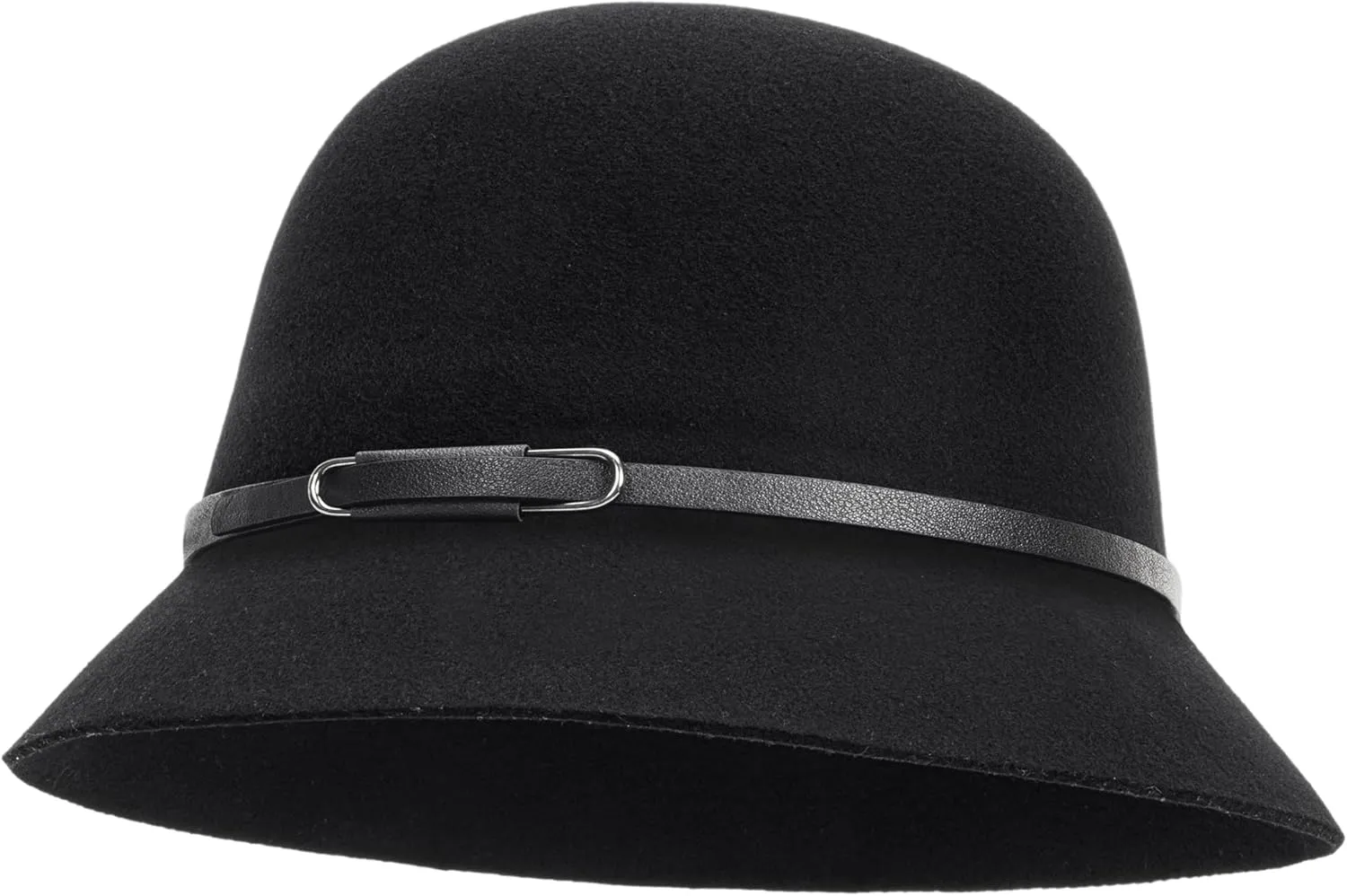 Womens 1920s Vintage Upturn Brim Wool Blend Cloche Church Hat Winter Felt Bucket Bowler Hat Crushable Foldable