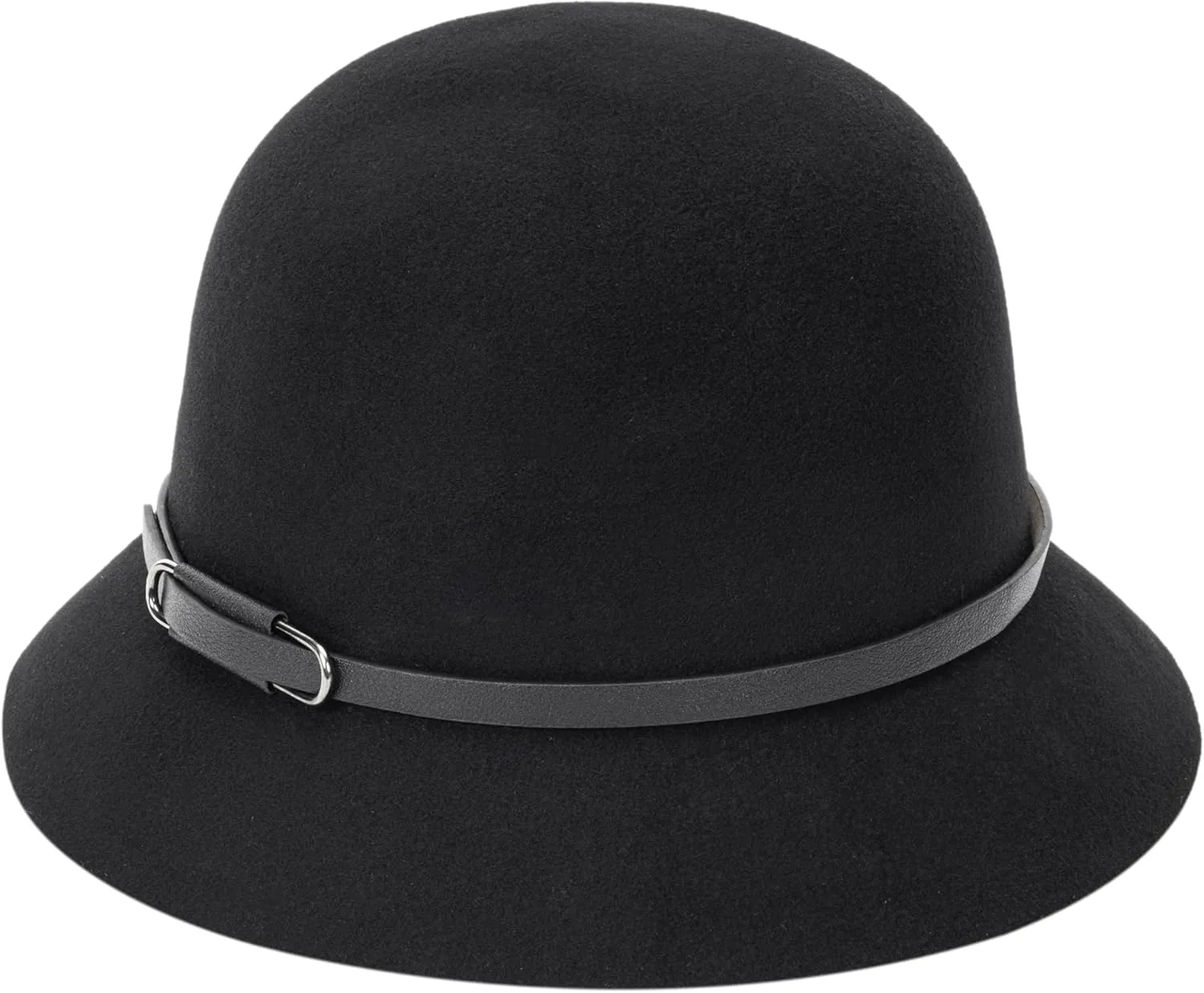 Womens 1920s Vintage Upturn Brim Wool Blend Cloche Church Hat Winter Felt Bucket Bowler Hat Crushable Foldable