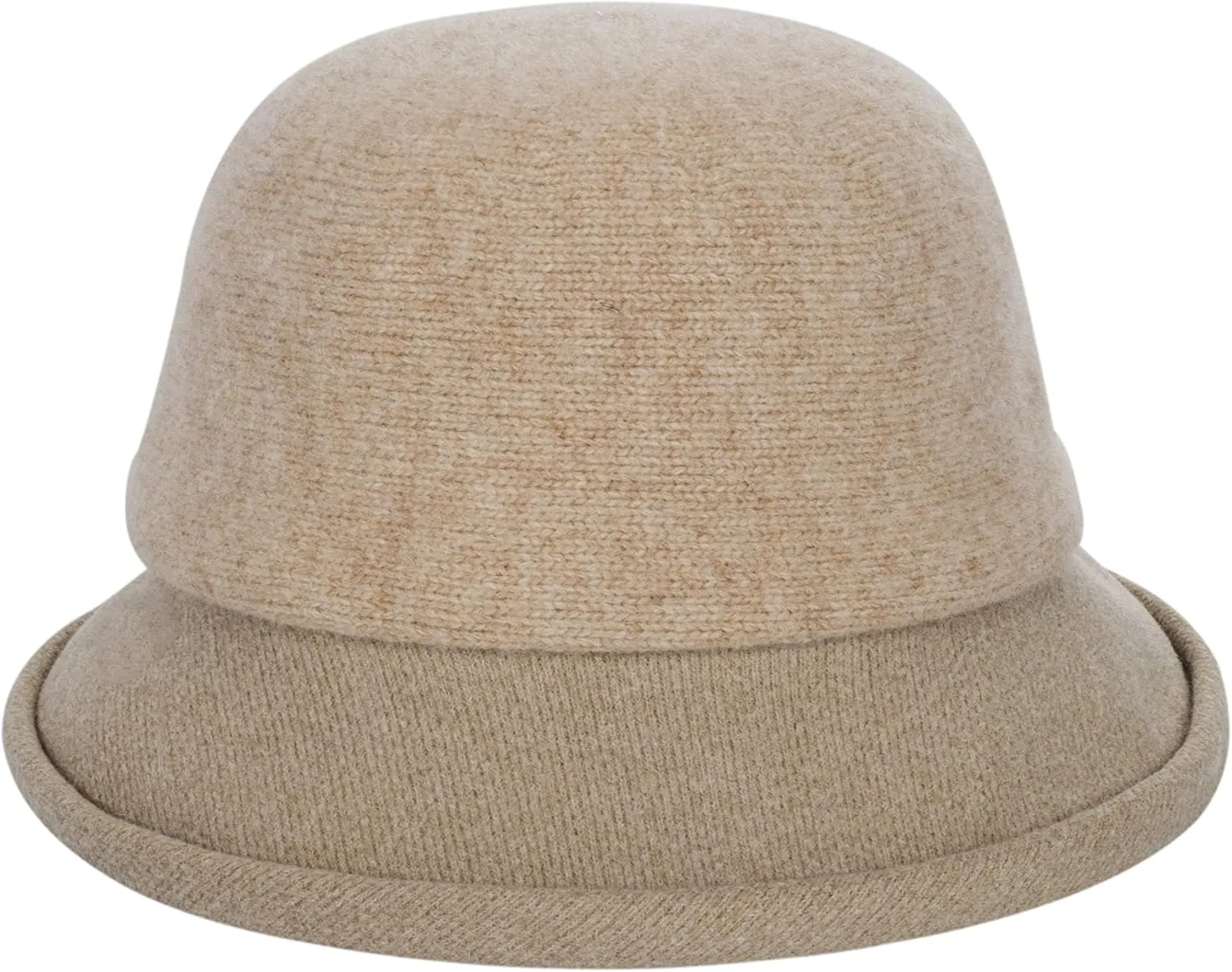 Womens 1920s Vintage Upturn Brim Wool Blend Cloche Church Hat Winter Felt Bucket Bowler Hat Crushable Foldable