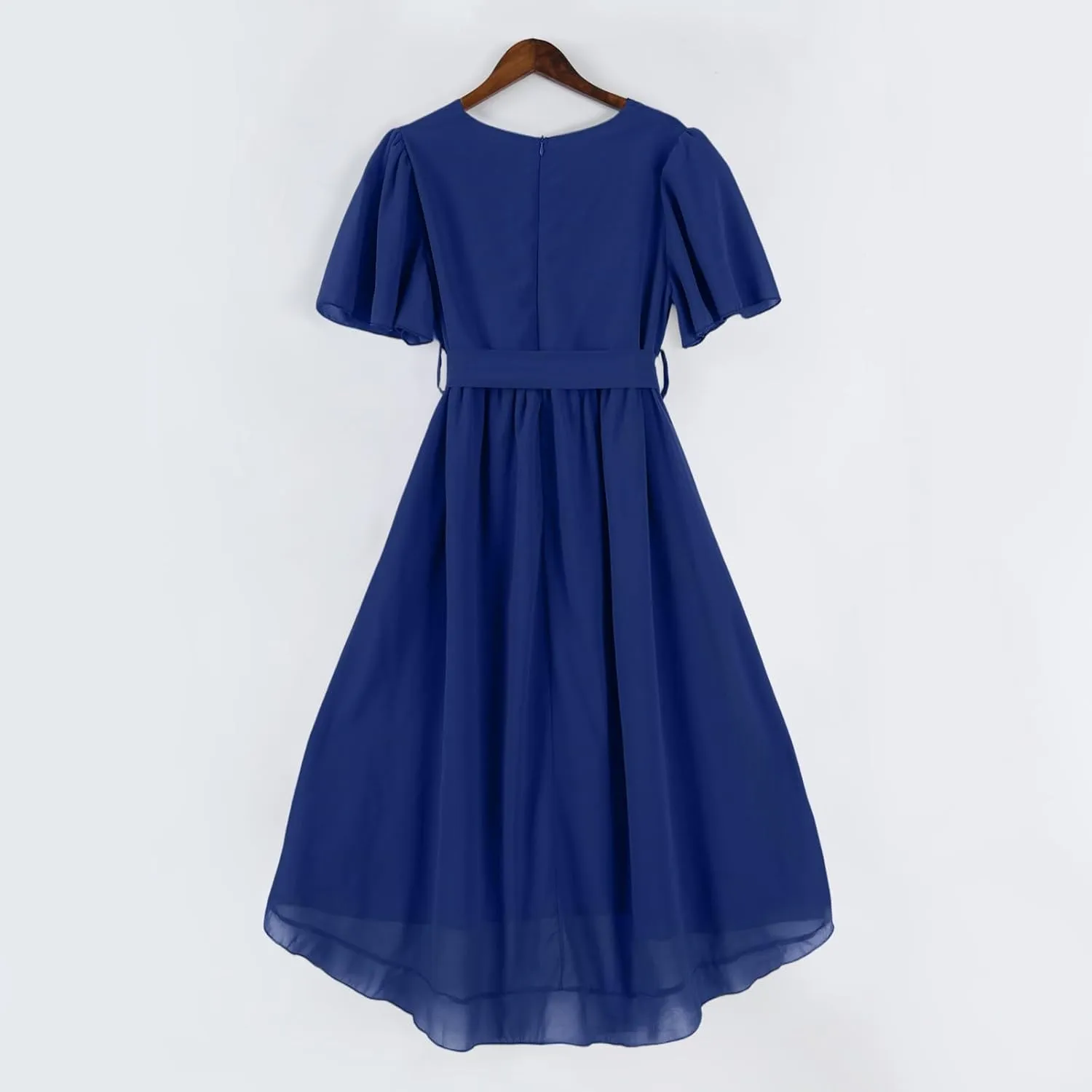 Womens Boho Floral Printed Chiffon Dresses 2025 Elegant V Neck Belted Summer Bodycon Wrap Dress Midi Sundress