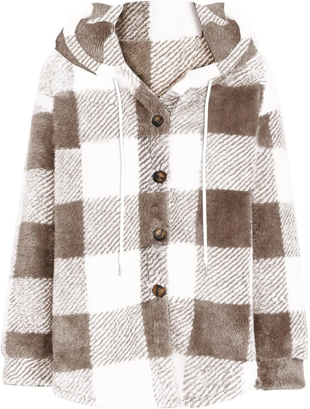 Womens Button Down Hoodies Fleece Lined Coats Soft Comfy Warm Cardigan Sweaters Plus Size Sherpa Jackets Outerwear