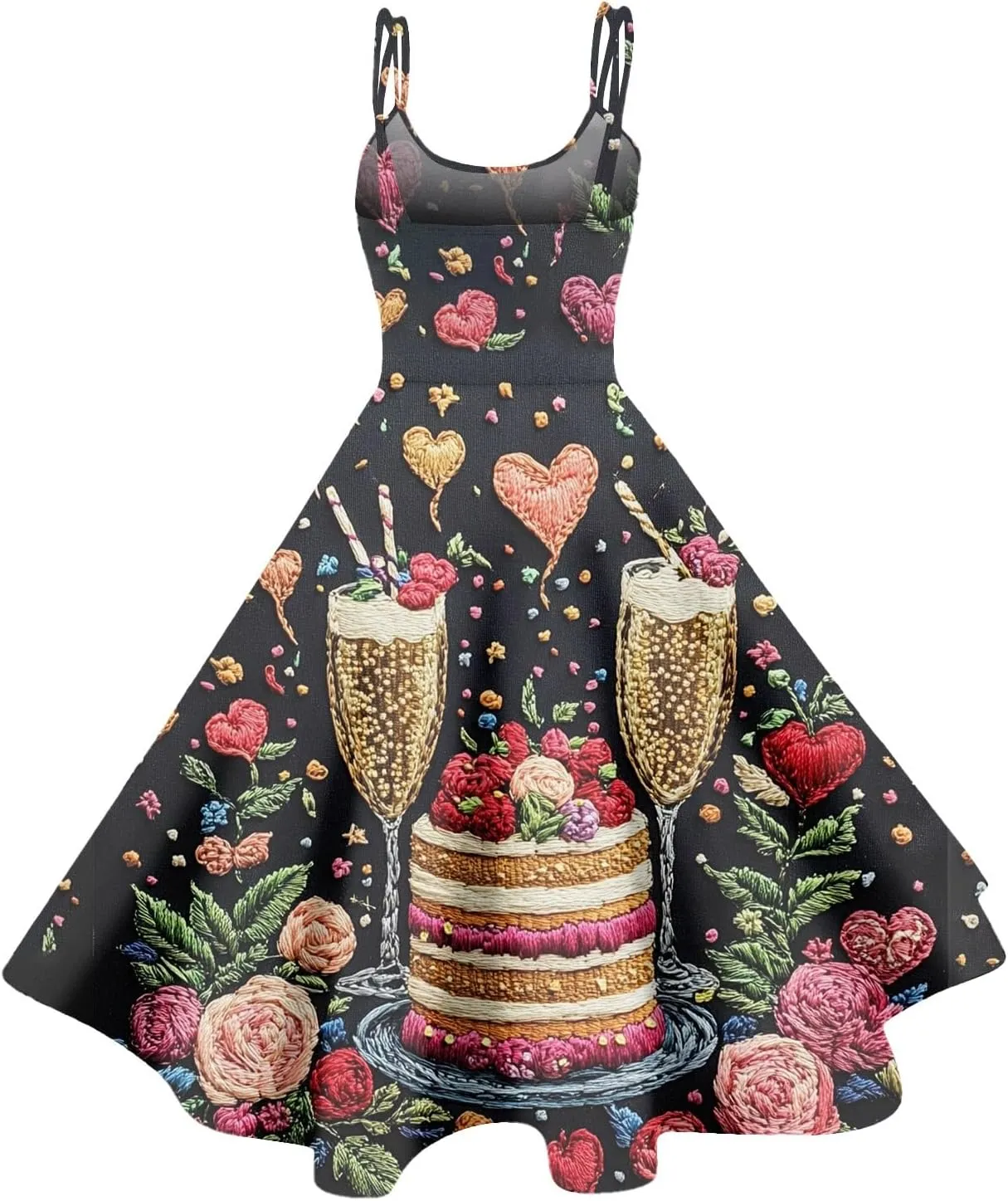 Women's Casual Fashion Print Sexy Off Shoulder Punk Retro Dress Retro Dress Dress