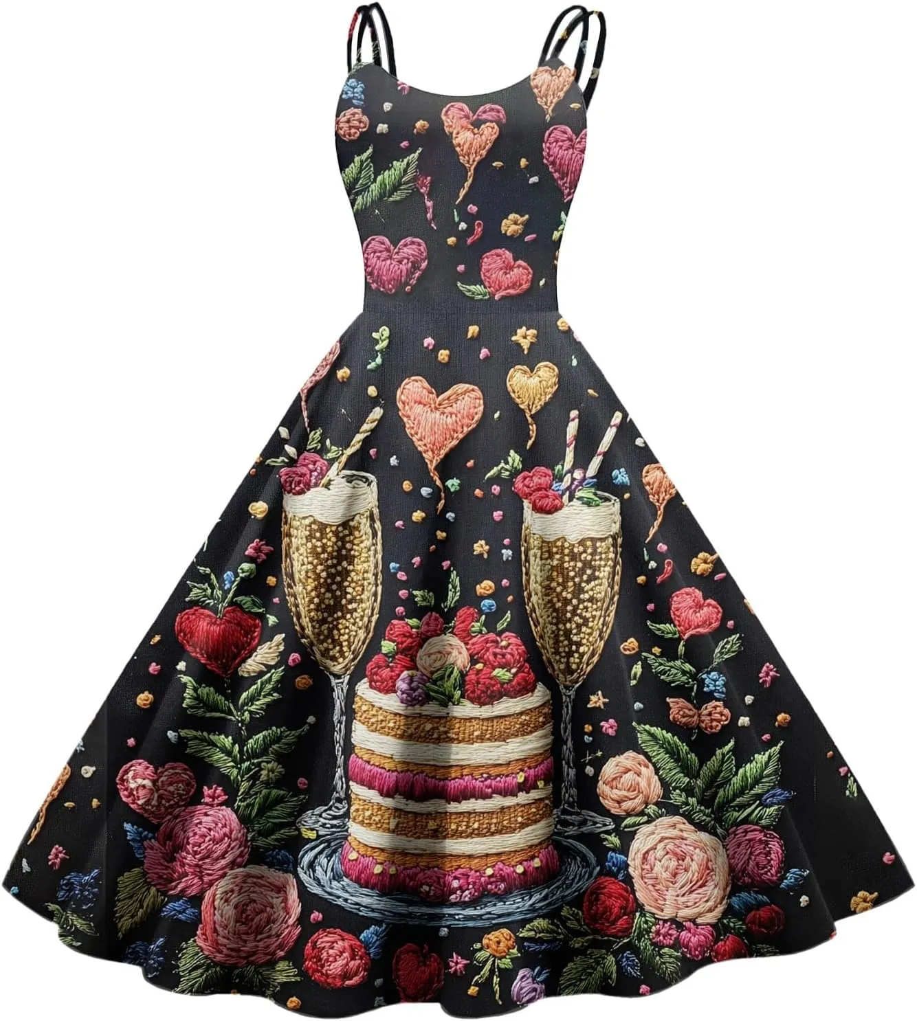 Women's Casual Fashion Print Sexy Off Shoulder Punk Retro Dress Retro Dress Dress