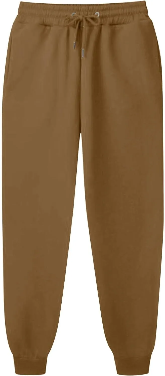 Womens Casual Pants Drawstring Waist Bound Feet Tapered Pants Loose Fit Straight Leg Trousers Sports Jogger Sweatpant