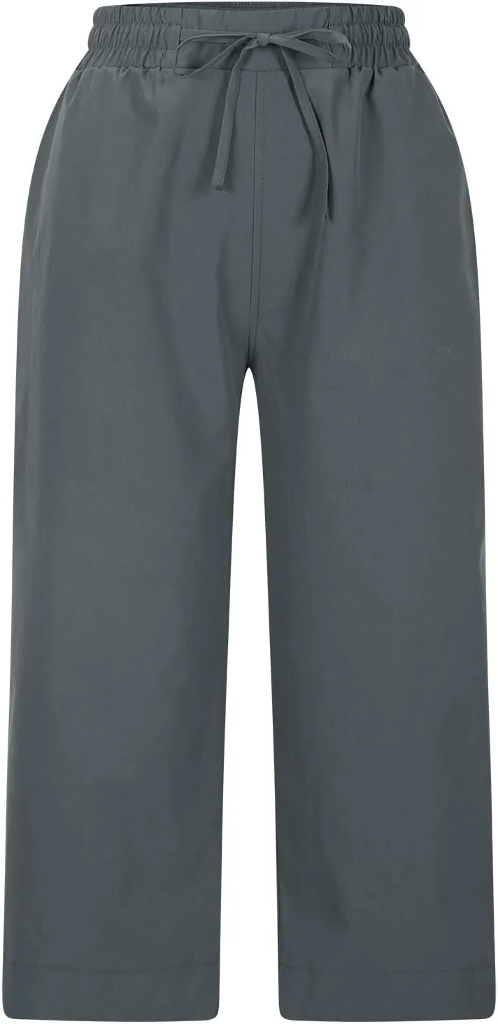 Women's Elastic Drawstring Waist Crop Pants 2025 Trendy Capri Sweatpants Loose Fit Comfort Cropped Pant with Pocket
